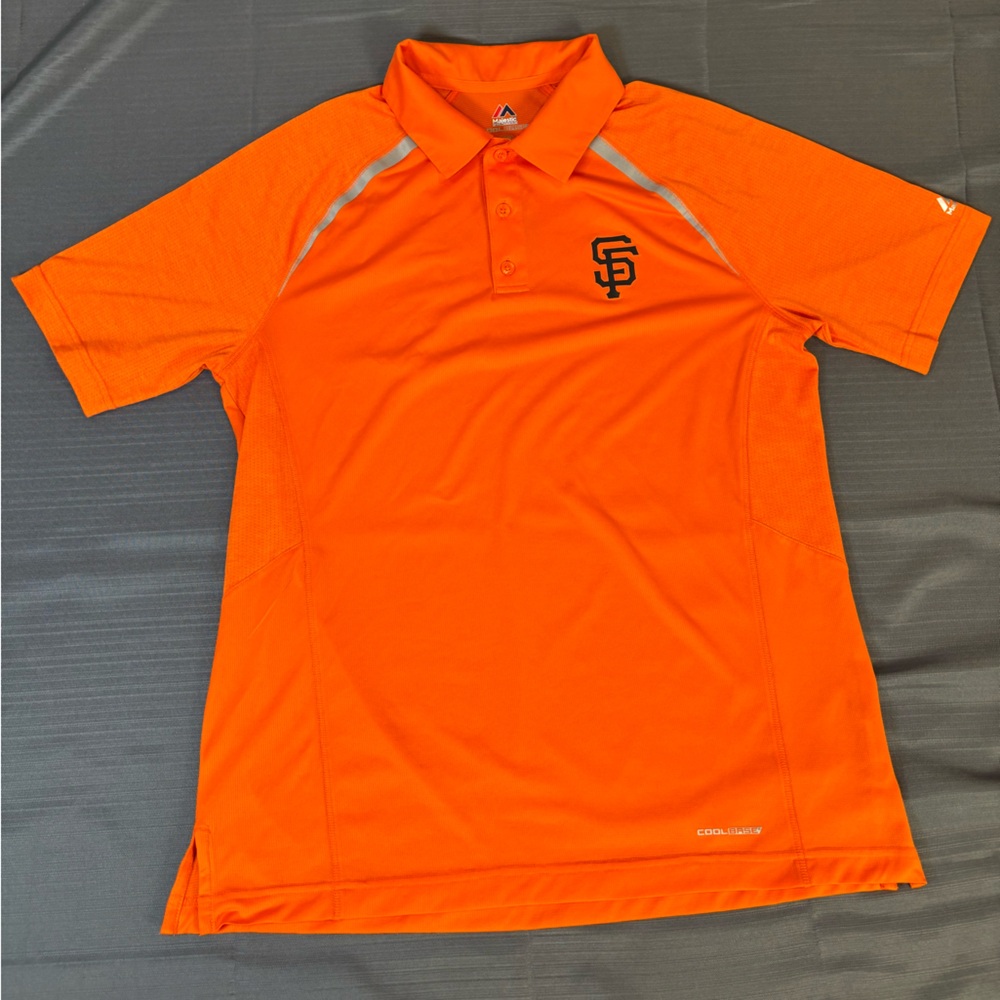 Majestic SF Giants Cool Base Polo Shirt Orange MLB Men’s Large